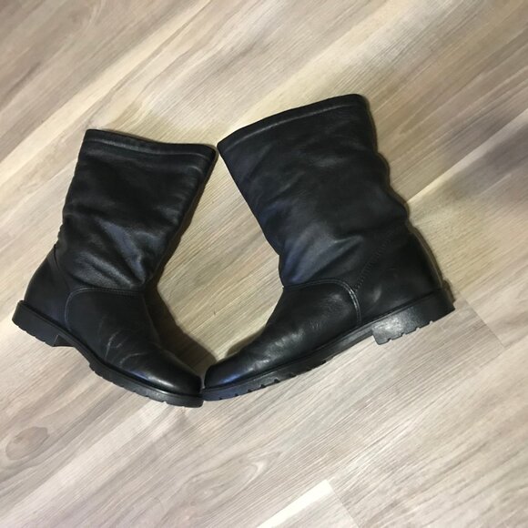 College Ladies Black Leather Boots Size 8 - Picture 1 of 5